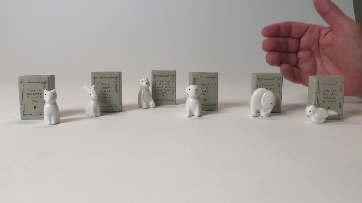 Mini Porcelain Animal in Sweet Sayings Gift Box