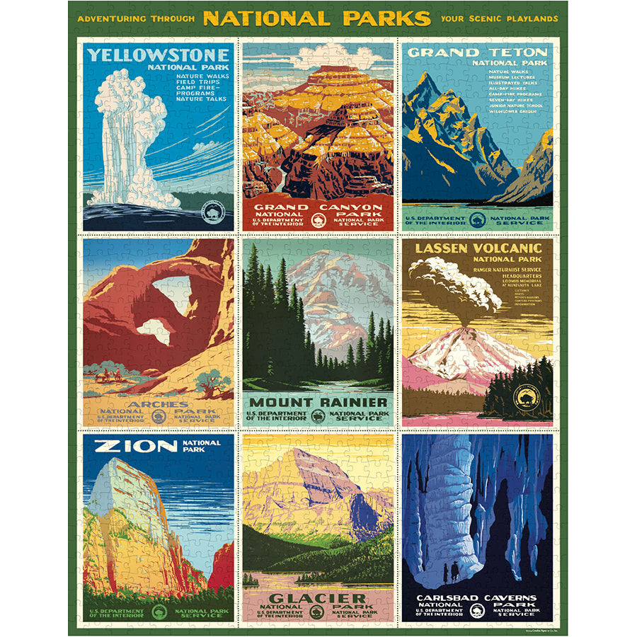1000-Piece Vintage-Style Puzzle – National Parks Posters