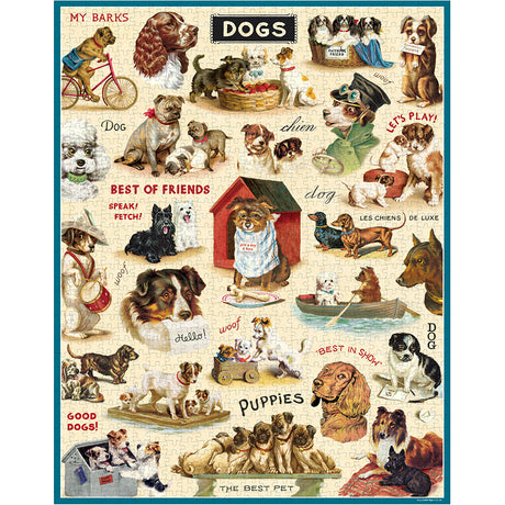 1000-Piece Vintage-Style Puzzle – Dogs