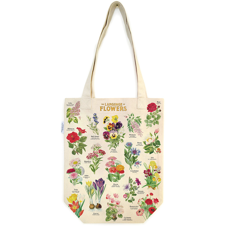 Vintage Canvas Tote Bag - Language of Flowers