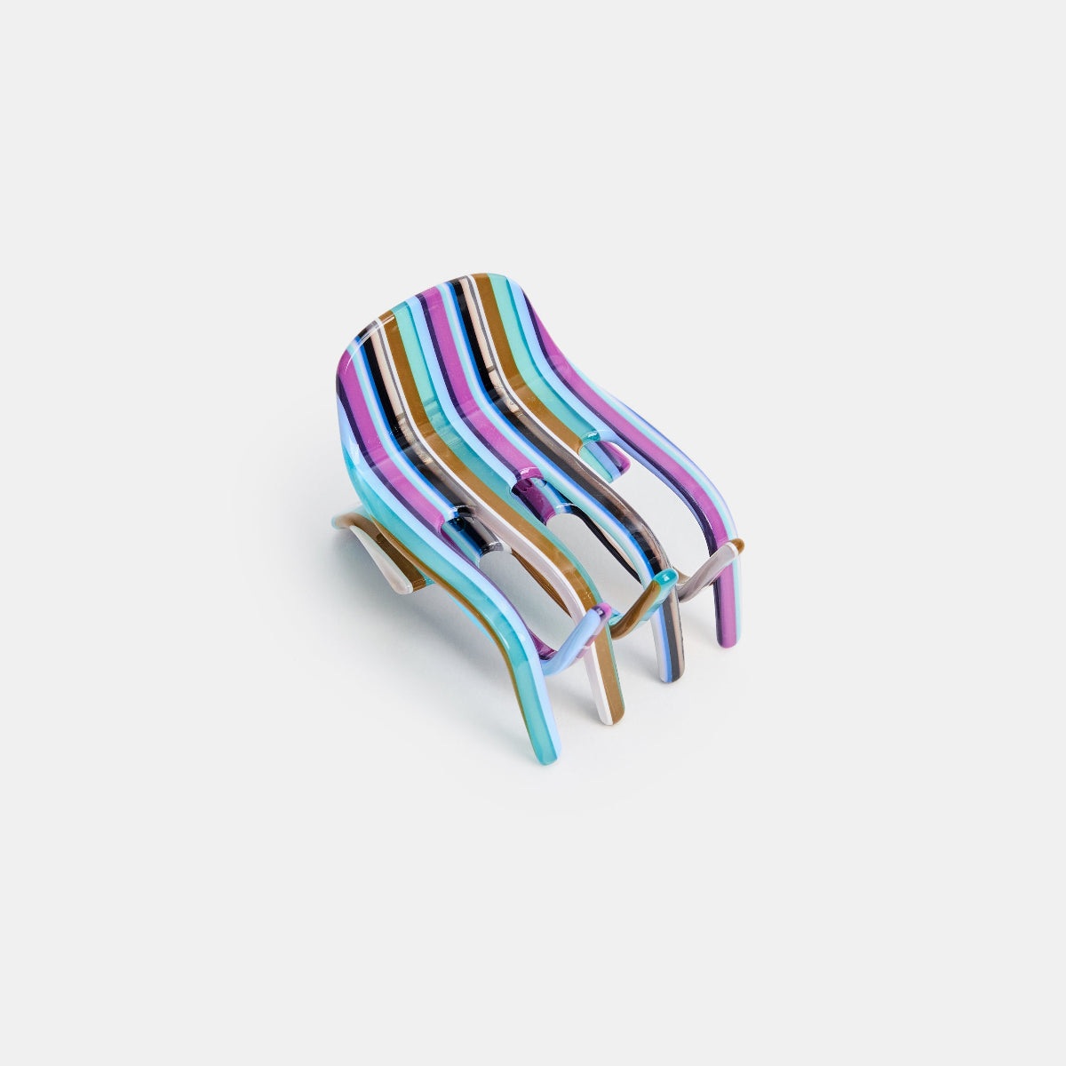 Chunks Ursa Hair Claw in Striped Frances on white background