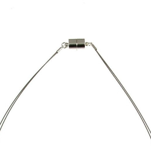Surgical Steel Hypoallergenic Magnetic Clasp - Dark Blue Light Blue Grey Color Matte Enamel Leaf Magnetic Clasp Necklace