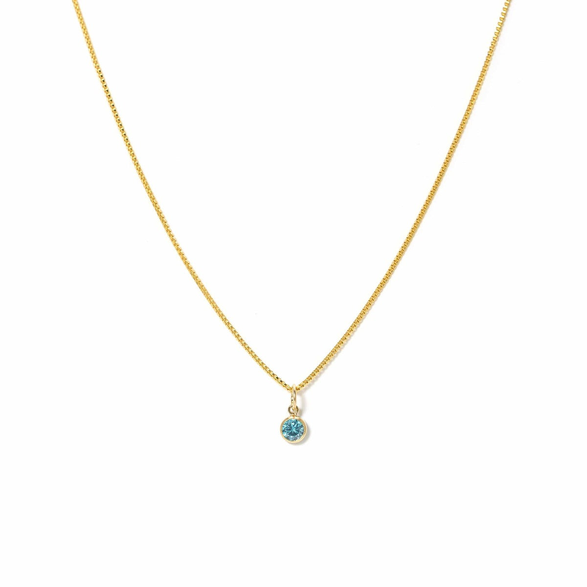 December Birthstone Gold-Filled Charm Necklace