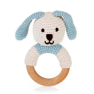 Duck Egg Blue - Organic Pastel Bunny Teething Ring