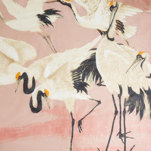 Great Heron Short Kimono in Pink Close Up Detail of Print