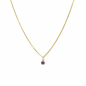 February Birthstone Gold-Filled Charm Necklace