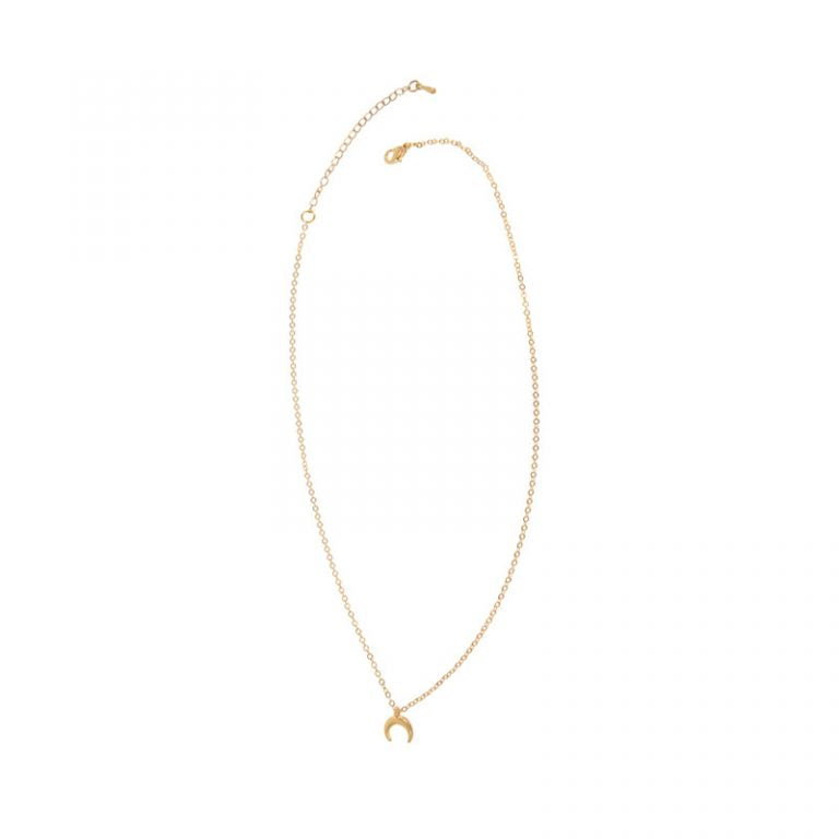 Gold Crescent Moon Pendant Necklace