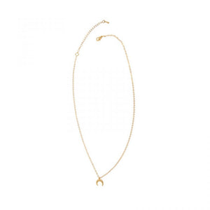 Gold Crescent Moon Pendant Necklace