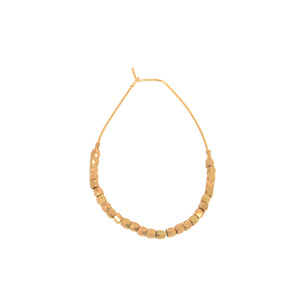 Matte Gold Teardrop Beaded Hoop Earring