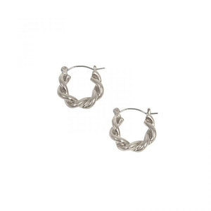 Silver Rope Small Hoop Earring - Hello World Modern Mercantile
