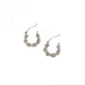 Silver Rope Small Hoop Earring - Hello World Modern Mercantile