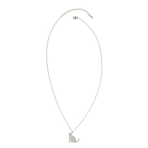 Silver - Cat Love Charm Necklace