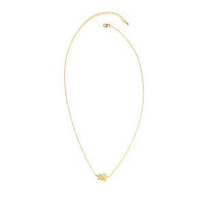 Gold Olive Branch Charm Necklace