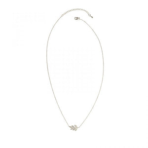 Silver Olive Branch Charm Necklace