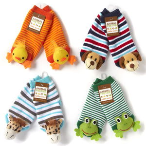 Animal Plush Baby Rattle Footsie Socks - Hello World Modern Mercantile