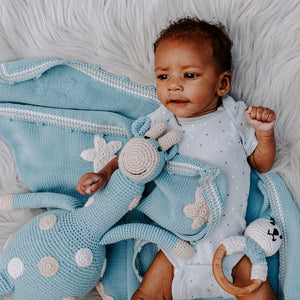 Duck Egg Blue - Organic Pastel Bunny Teething Ring