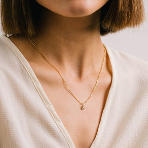 December Birthstone Gold-Filled Charm Necklace Lifestyle
