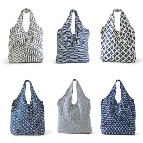 Indigo Inspired Cotton Market Tote Bag - Hello World Modern Mercantile