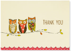 Perching Owls Thank You Notes