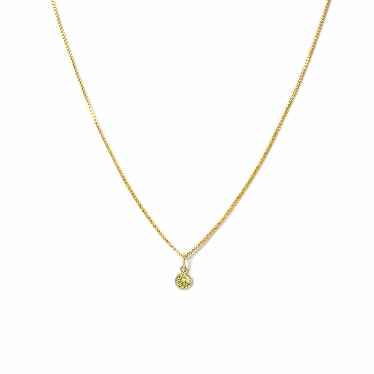 August Birthstone Gold-Filled Charm Necklace
