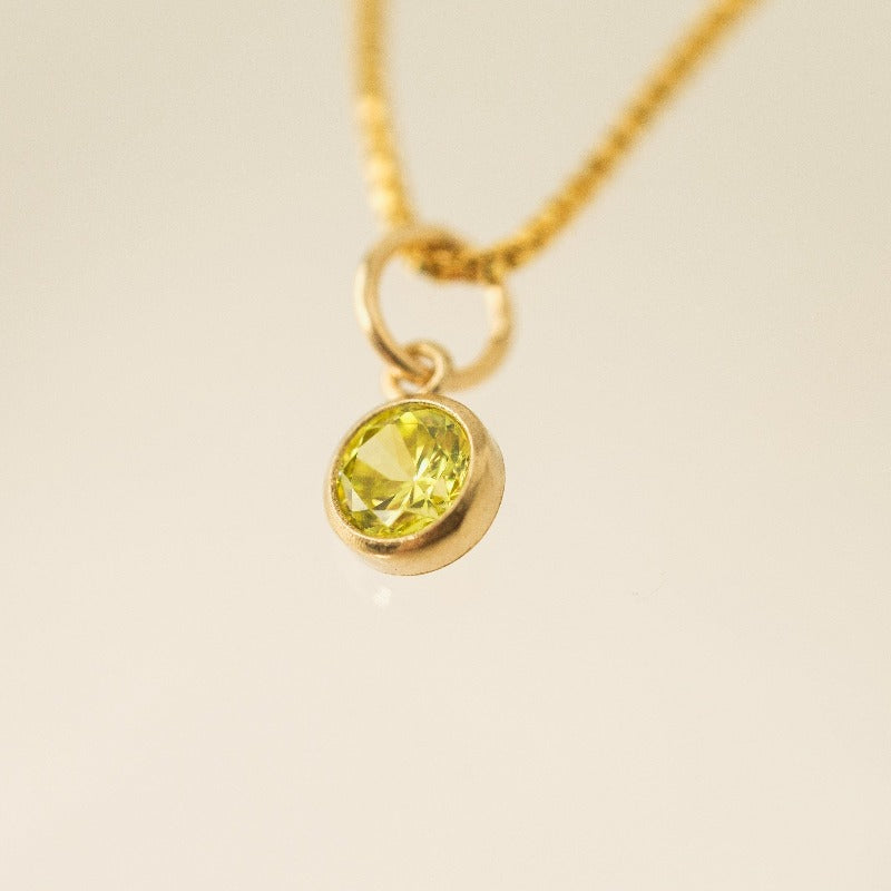 August Birthstone Gold-Filled Charm Necklace