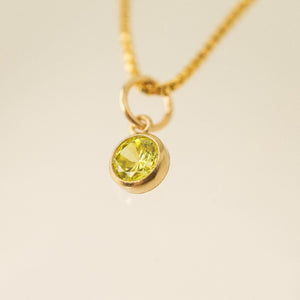 August Birthstone Gold-Filled Charm Necklace