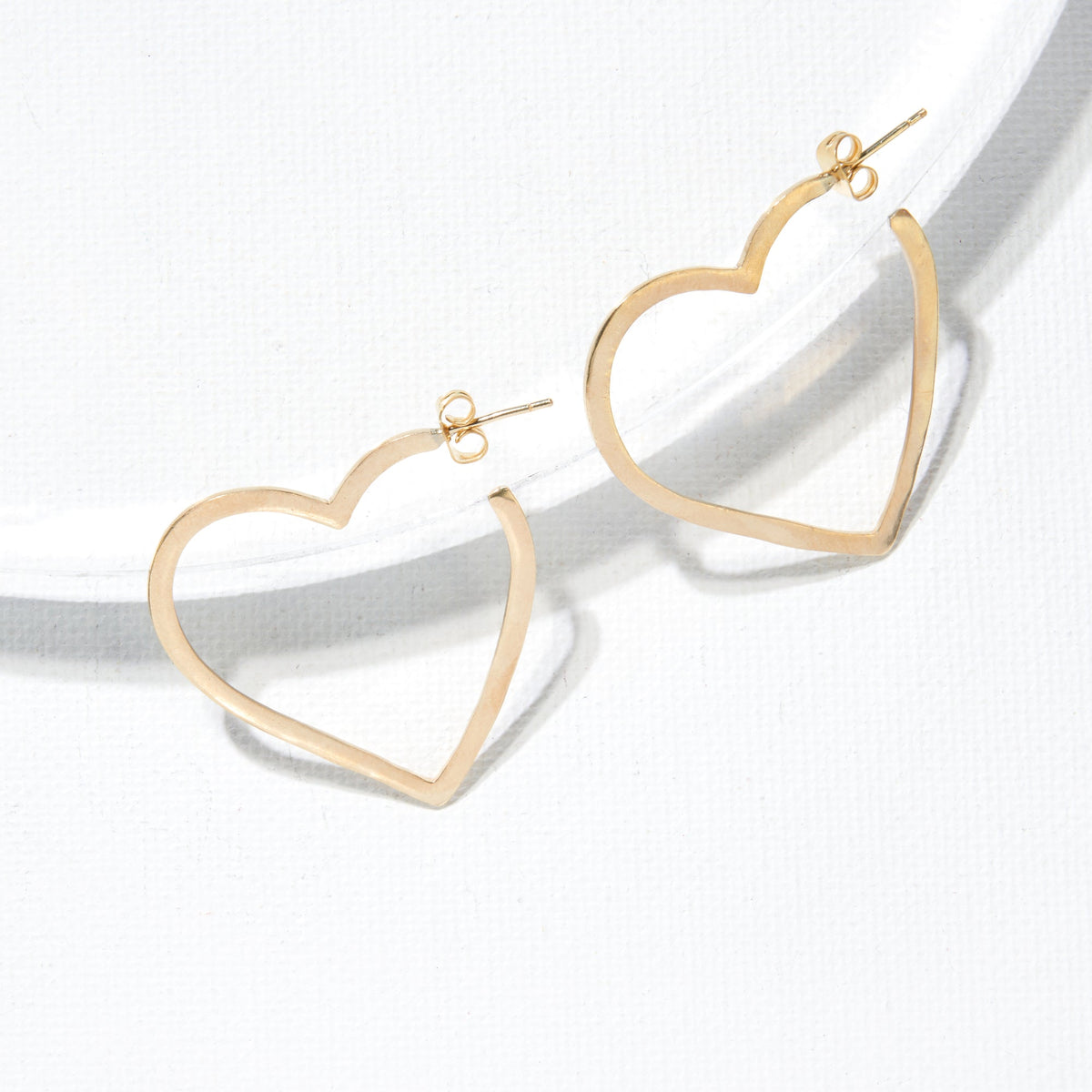 Gold Heart Hoops