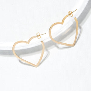 Gold Heart Hoops