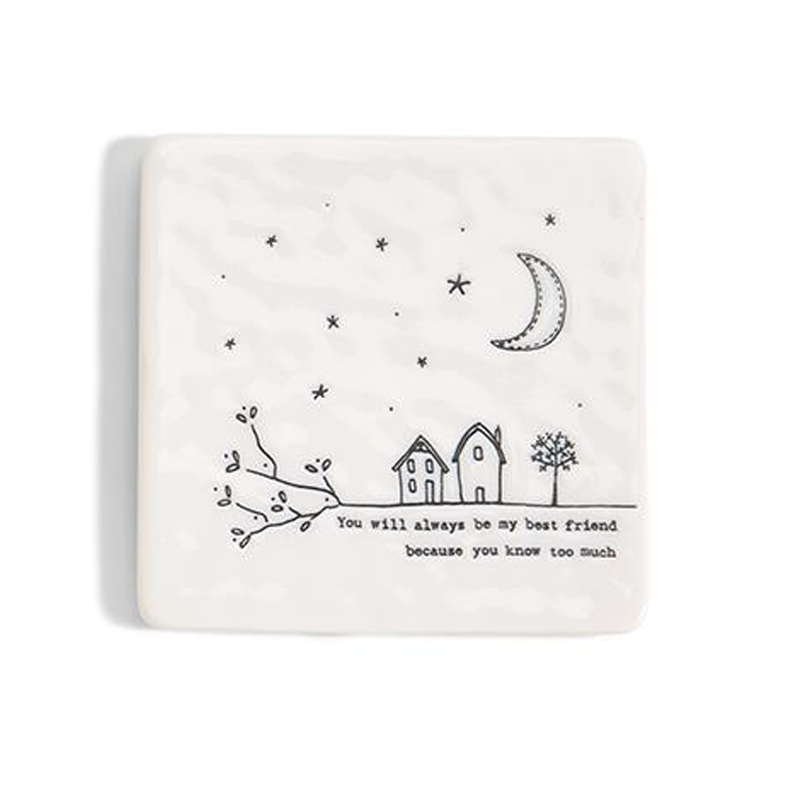 Sweet Sentimental Sayings Porcelain Coaster - Love/Family/Friendship - Hello World Modern Mercantile