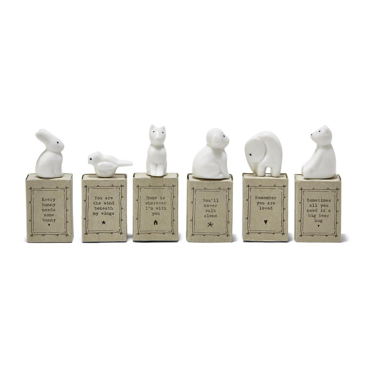 Mini Porcelain Animal in Sweet Sayings Gift Box - Hello World Modern Mercantile
