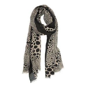 Black Abstract Cheetah Scarf