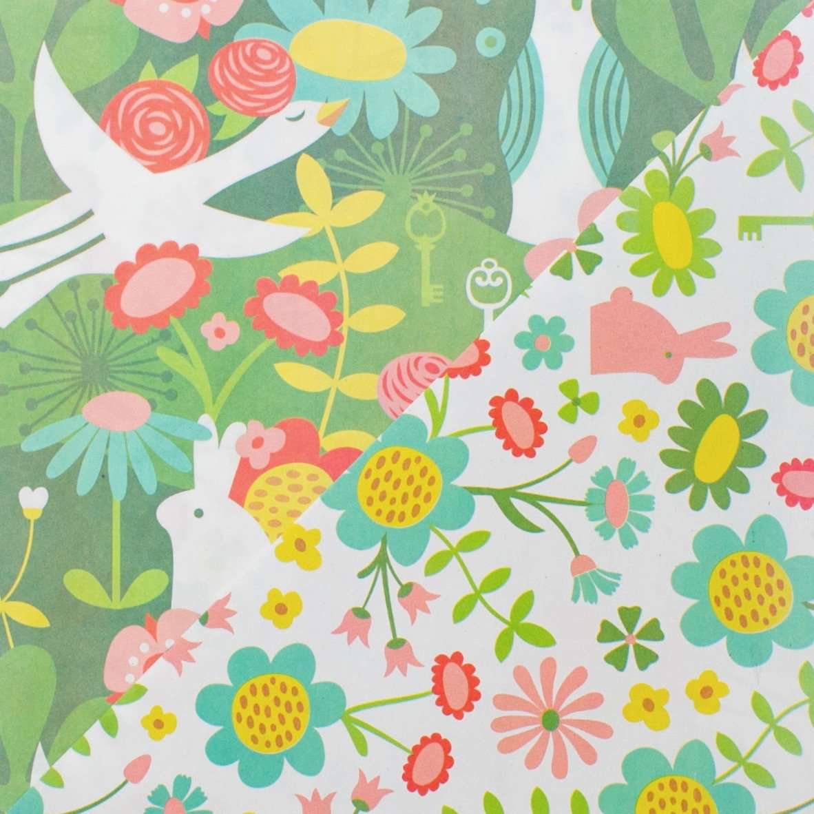 Wrappily Eco Gift Wrap Co. Double Sided Eco Wrapping Paper - Enchanted Garden