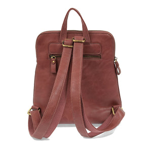 Vegan Leather Dusty Raspberry Mini Julia Backpack Back View