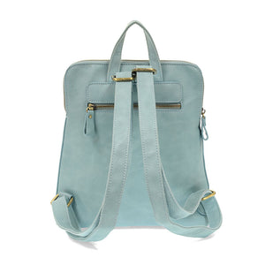 Vegan Leather Blue Sugar Mini Julia Backpack Back View