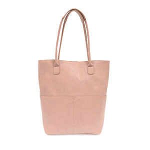 Blush Vegan Leather Front Pocket Kelly Tote