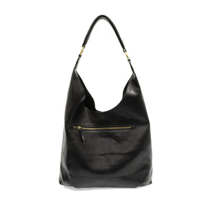 Black Vegan Leather Dani Vintage Hobo Bag