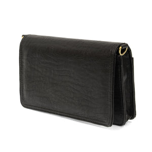 Black Vegan Leather Mini Foldover Billie Crossbody Side View