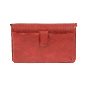 Scarlet Vegan Leather Mini Foldover Billie Crossbody Back View Phone Pocket