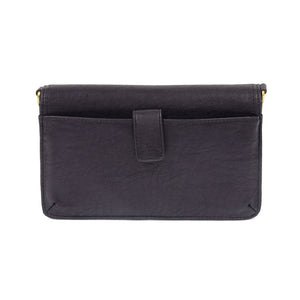 Dark Navy Vegan Leather Mini Foldover Billie Crossbody Back View Phone Pocket
