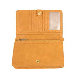 Honeycomb Vegan Leather Mini Foldover Billie Crossbody Interior View Organizer