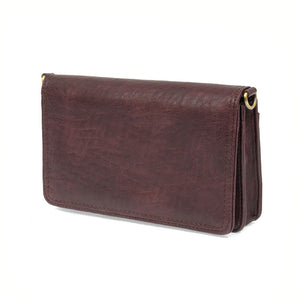 Aubergine Vegan Leather Mini Foldover Billie Crossbody Side View