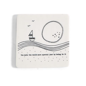 Sweet Sentimental Sayings Porcelain Coaster - Love/Family/Friendship - Hello World Modern Mercantile