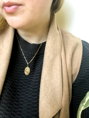 Monstera Charm Necklace - Gold