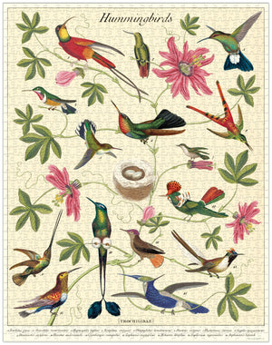 1000-Piece Vintage-Style Puzzle – Hummingbirds