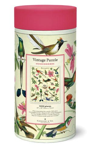 1000-Piece Vintage-Style Puzzle – Hummingbirds