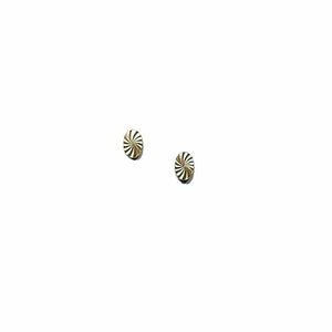 Tiny Oval Starburst Studs - Gold