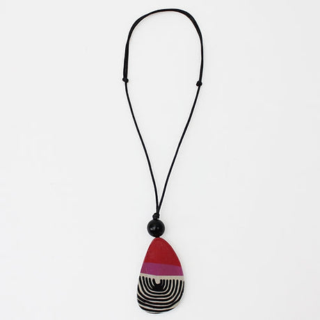 Red Teardrop Decoupage Jasmine Pendant Sylca Designs Jewelry