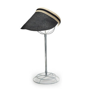Woven Straw Headband Visor Black