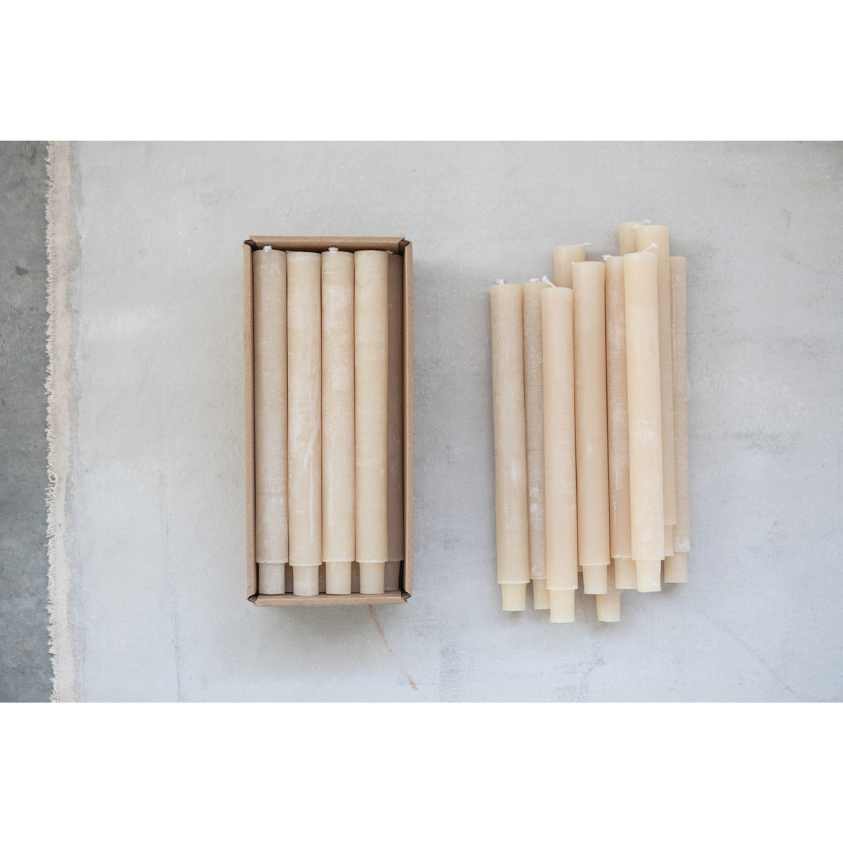 Powdered Taper Candles : Cream