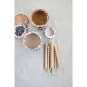 Powdered Taper Candles : Cream